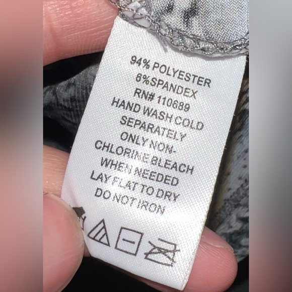 Women With Control grey stripe chain printed long sleeve jersey tunic Medium - Picture 7 of 8